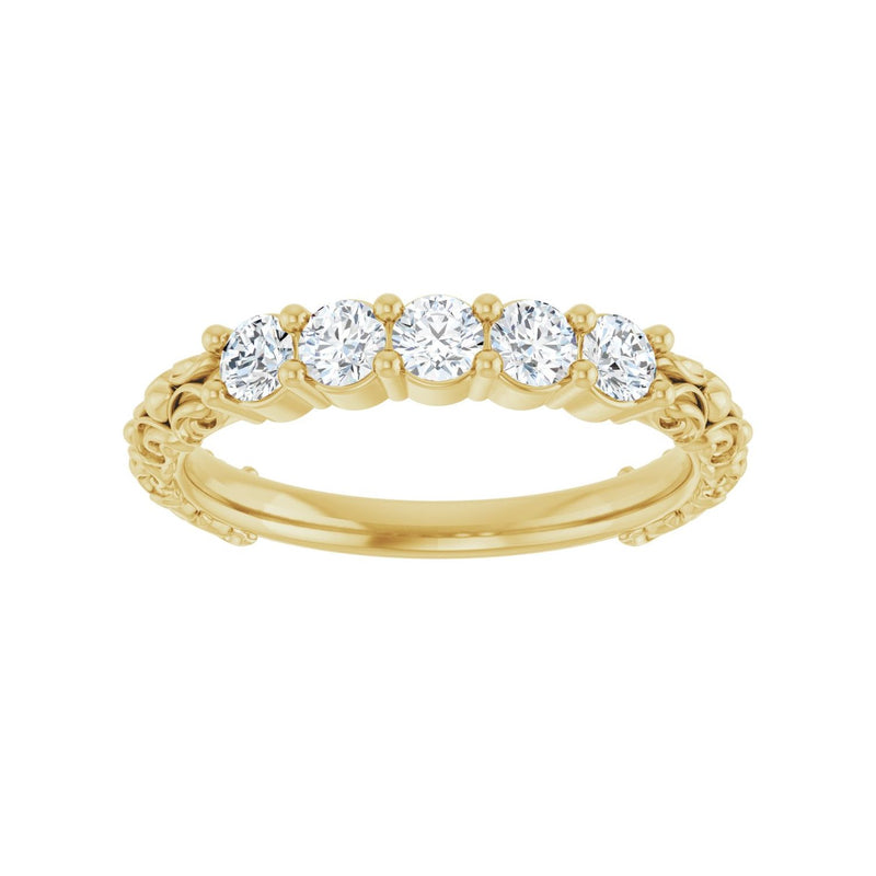 1/2 ct tw Five-Stone Lab Grown Anniversary Band in 14K White Gold... - view 3