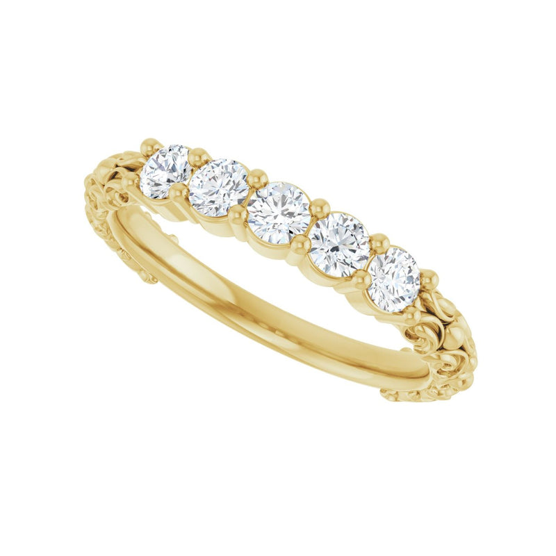 1/2 ct tw Five-Stone Lab Grown Anniversary Band in 14K White Gold... - view 5