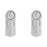 1/5 ct tw Round Lab Grown Diamond Solitaire J-Hoop Earrings in 14... - view 2