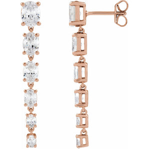 Oval Lab Grown Diamond Stud Earrings in 14K White Gold