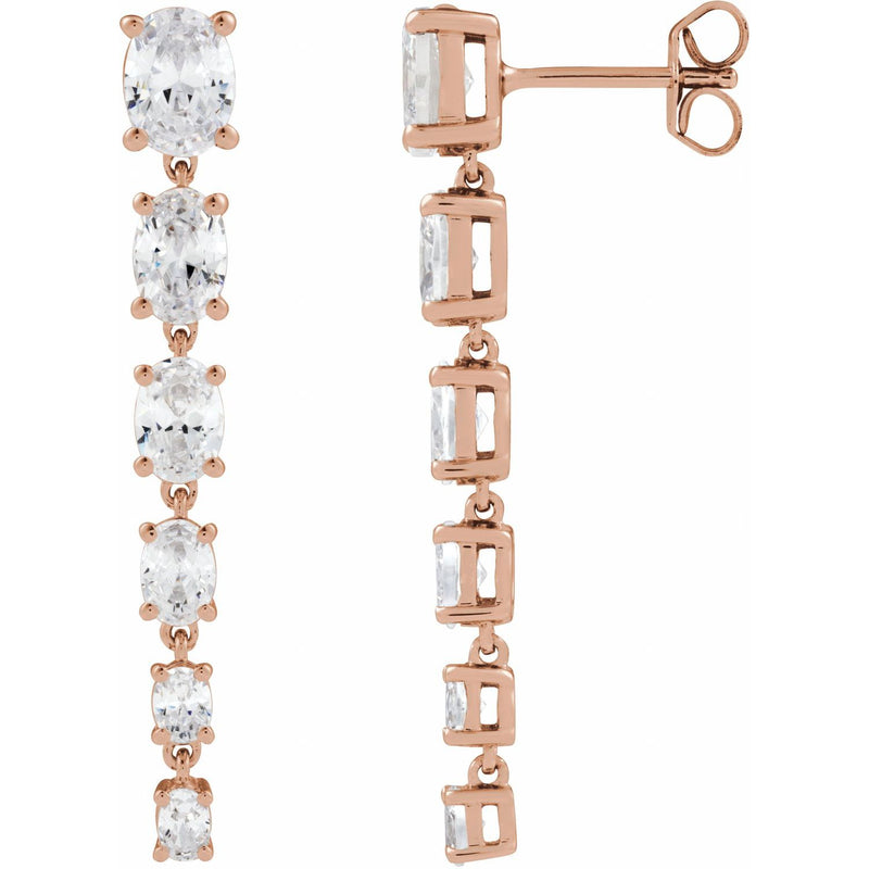 Oval Lab Grown Diamond Stud Earrings in 14K White Gold