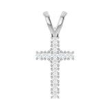 1/2 ct Round Lab Grown Diamond Accented Cross Pendant in 14K Whit...