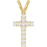 The Gemma — Round Accented Cross Pendant - Yellow