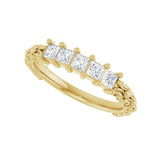 1/2 ct tw Five-Stone Lab Grown Anniversary Band in 14K White Gold... - view 5