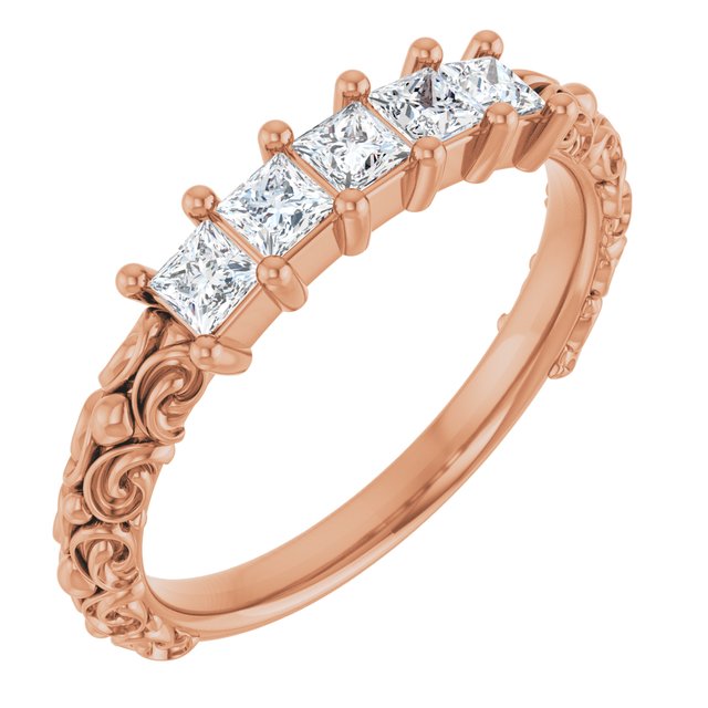 The Milou — Five-Stone Anniversary Band - Rose