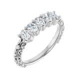 3/4 ct tw Five-Stone Lab Grown Anniversary Band in 14K White Gold...