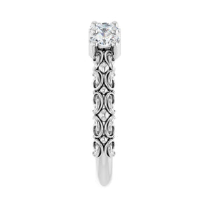 3/4 ct tw Five-Stone Lab Grown Anniversary Band in 14K White Gold... - view 4