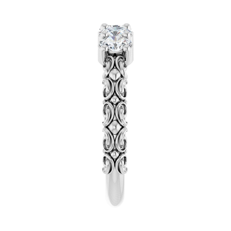 3/4 ct tw Five-Stone Lab Grown Anniversary Band in 14K White Gold... - view 4
