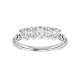 3/4 ct tw Five-Stone Lab Grown Anniversary Band in 14K White Gold... - view 3