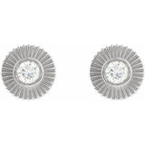 1/3 ct tw Round Lab Grown Diamond Accented Stud Earrings in 14K W... - view 2