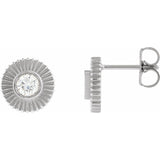 1/3 ct tw Round Lab Grown Diamond Accented Stud Earrings in 14K W...