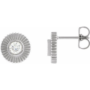 The Bria — Round Accented Stud Earrings - Yellow