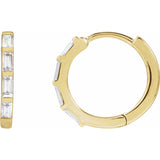 1/3 ct tw Straight Baguette Lab Grown Diamond Hoop Earrings in 14...