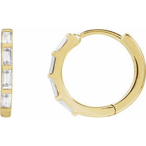 The Urla — Straight Baguette Hoop Earrings - Yellow