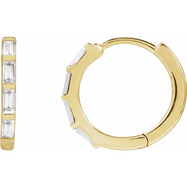 The Urla — Straight Baguette Hoop Earrings - Yellow