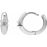 1/3 ct tw Emerald Lab Grown Diamond Accented Hoop Earrings in 14K... - view 3