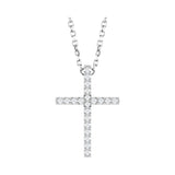 8 ct tw Cross Petite Lab Grown Diamond Necklace in 14K White Gold...