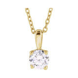 1 ct tw Solitaire Lab Grown Diamond Necklace in 14K White Gold (1...