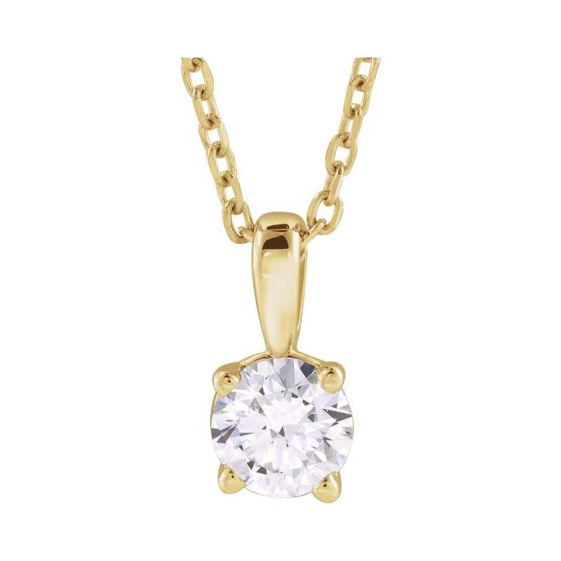 1 ct tw Solitaire Lab Grown Diamond Necklace in 14K White Gold (1...
