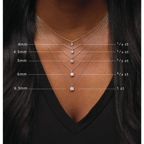 1 ct tw Solitaire Lab Grown Diamond Necklace in 14K White Gold (1... - view 3