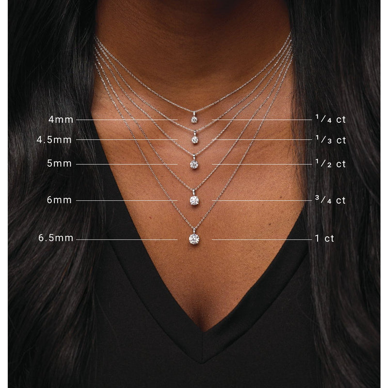 1 ct tw Solitaire Lab Grown Diamond Necklace in 14K White Gold (1... - view 3