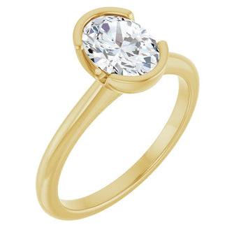 The Fionnuala — Bezel Half-Bezel Engagement Ring - Yellow
