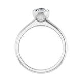 1 ct Oval Lab Grown Diamond Bezel Half-Bezel Engagement Ring in 1... - view 2