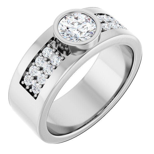 The Knox — Accented Wedding Band - view 1