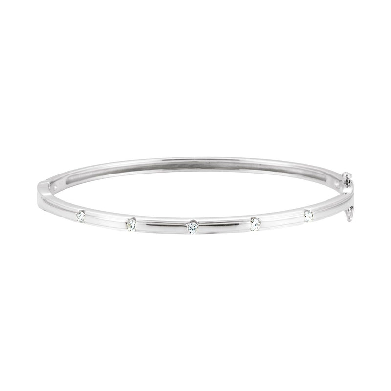 7" Lab Grown Diamond Accented Bracelet in 14K White Gold (1/4 ct ...