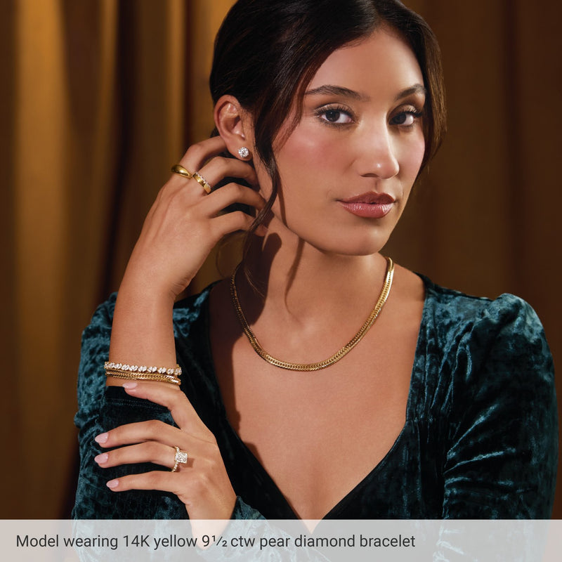 7" Lab Grown Diamond Line Bracelet in 14K White Gold (9 1/2 ct tw... - view 3