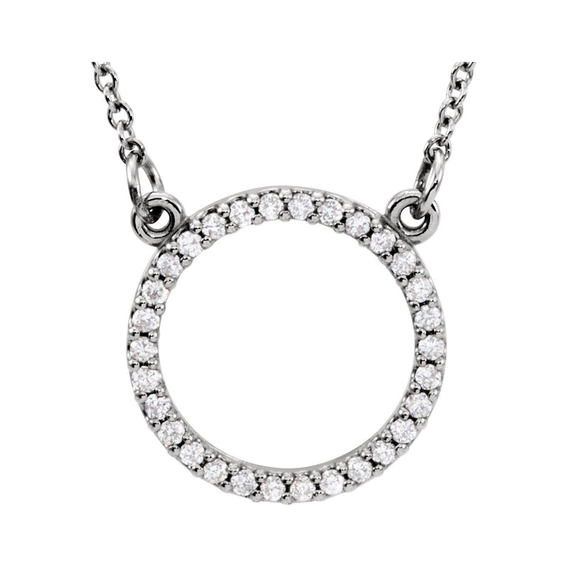 1/5 ct tw Petite Lab Grown Diamond Necklace in 14K White Gold (18...
