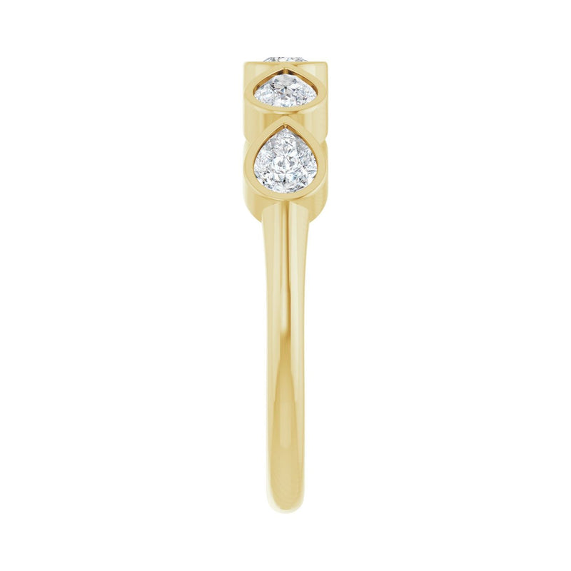 3/4 ct tw Five-Stone Bezel Lab Grown Anniversary Band in 14K Whit... - view 4
