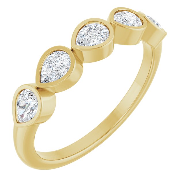 The Piper — Five-Stone Bezel Anniversary Band - Yellow