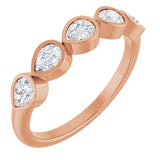 The Piper — Five-Stone Bezel Anniversary Band - Rose