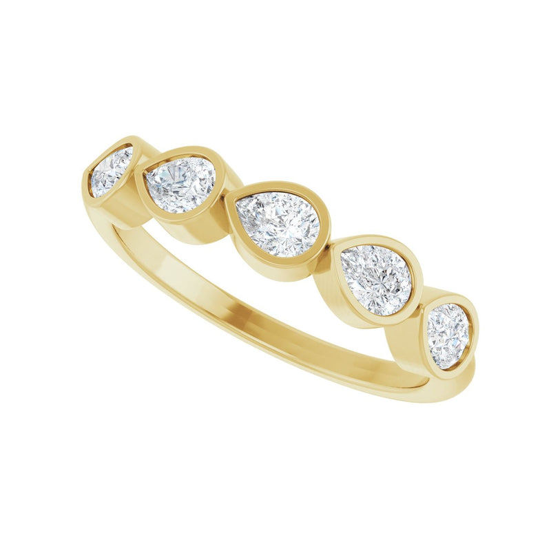 3/4 ct tw Five-Stone Bezel Lab Grown Anniversary Band in 14K Whit... - view 5