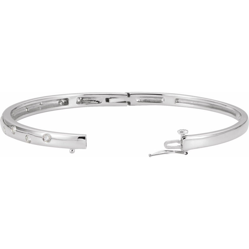 7" Lab Grown Diamond Accented Bracelet in 14K White Gold (1/2 ct ... - view 2