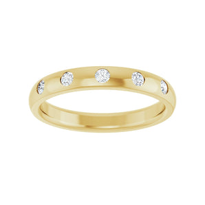 2 ct tw Five-Stone Gypsy-Set Lab Grown Anniversary Band in 14K Wh... - view 3