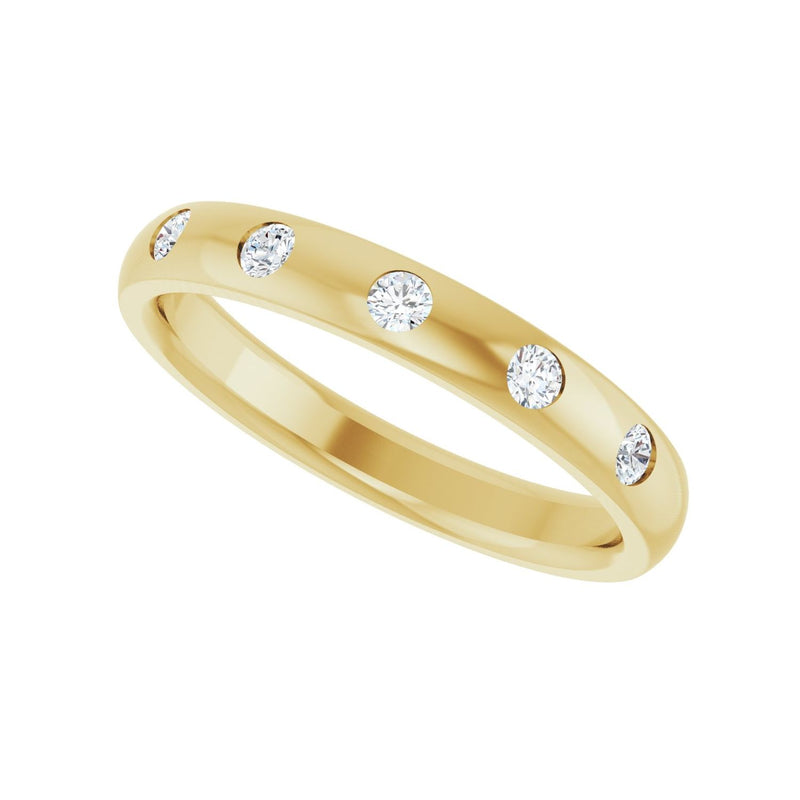 2 ct tw Five-Stone Gypsy-Set Lab Grown Anniversary Band in 14K Wh... - view 5