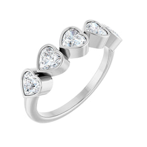 1 ct tw Five-Stone Bezel Lab Grown Anniversary Band in 14K White ...