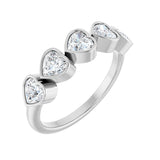 1 ct tw Five-Stone Bezel Lab Grown Anniversary Band in 14K White ...