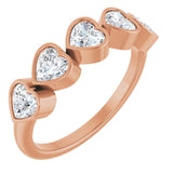 The Ursula — Five-Stone Bezel Anniversary Band - Rose