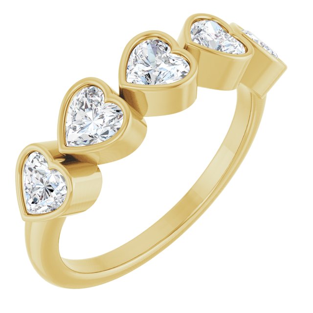 The Ursula — Five-Stone Bezel Anniversary Band - Yellow