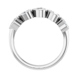 1 ct tw Five-Stone Bezel Lab Grown Anniversary Band in 14K White ... - view 2