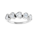 1 ct tw Five-Stone Bezel Lab Grown Anniversary Band in 14K White ... - view 3