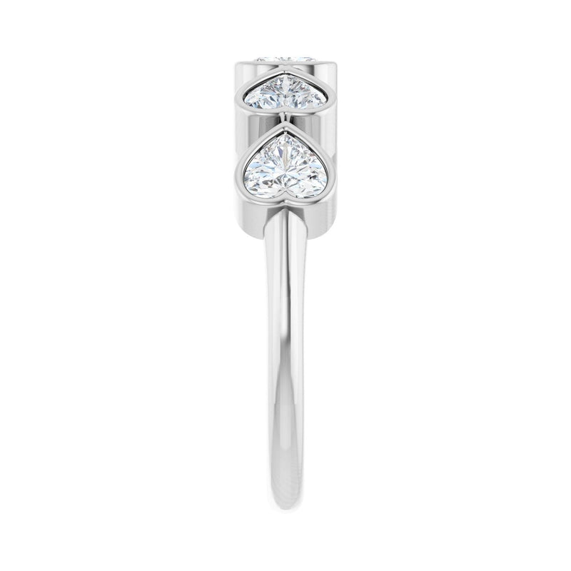 1 ct tw Five-Stone Bezel Lab Grown Anniversary Band in 14K White ... - view 4