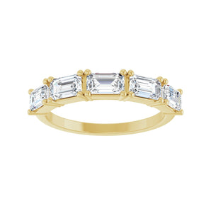 1 3/4 ct tw Five-Stone Lab Grown Anniversary Band in 14K White Go... - view 3