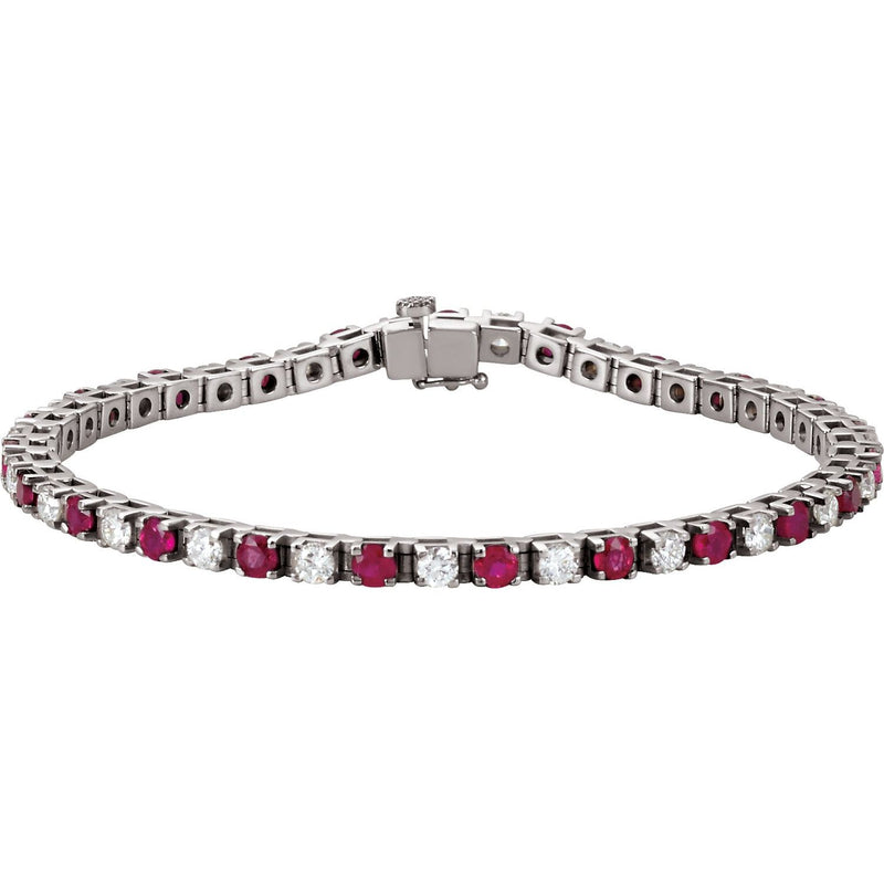 7" Lab Grown Diamond Line Bracelet in 14K White Gold (2 1/3 ct tw...