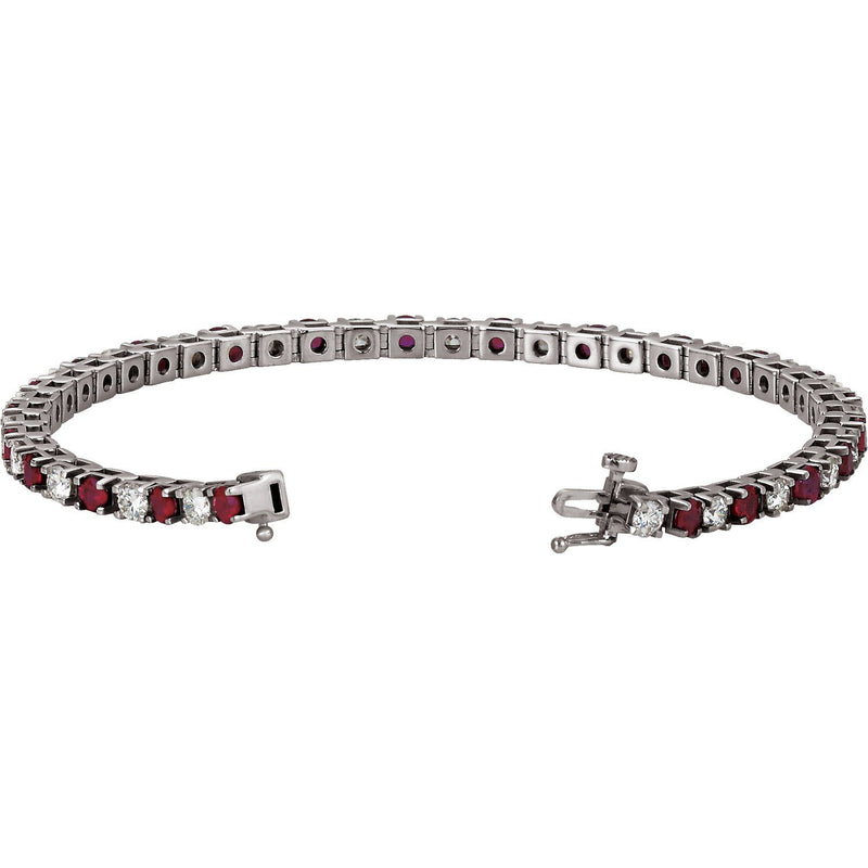 7" Lab Grown Diamond Line Bracelet in 14K White Gold (2 1/3 ct tw... - view 2