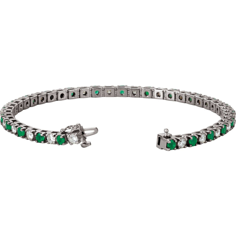 7" Lab Grown Diamond Line Bracelet in 14K White Gold (2 1/3 ct tw... - view 2
