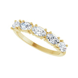 1 1/4 ct tw Five-Stone Lab Grown Anniversary Band in 14K White Go... - view 5